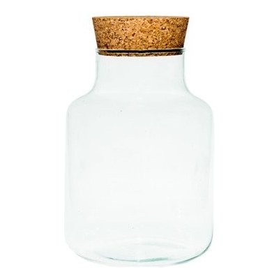 ecoglassworks Skleněná dóza Helenium s korkovým špuntem, 14x20 cm – Hledejceny.cz