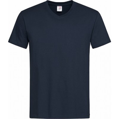 Stedman Pohodlné triko s výstřihem do véčka modrá půlnoční tmavá S270
