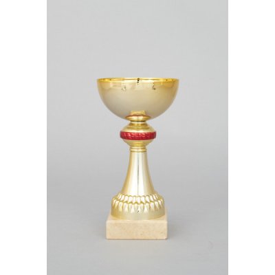Zlatý sportovní pohár se zlato červenou koulí 17 21 cm 17 cm – Zboží Mobilmania