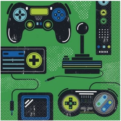 Unique Ubrousky papírové Gamer Birthday 16ks 33x33cm – Sleviste.cz