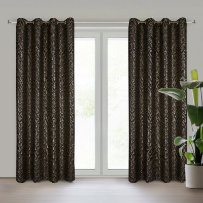 Hotový závěs SEMI černý / zlatý - na průchodkách – Hledejceny.cz