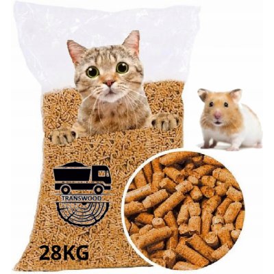 Transwood Stelivo Dřevěné dřevěné pelety pro hlodavčí zvířata 28 kg světlé – Hledejceny.cz