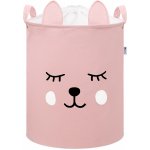 SIPO Koš uzavíratelný bavlna Bear růžový 43 L – Zboží Dáma