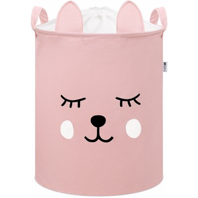 SIPO Koš uzavíratelný bavlna Bear růžový 43 L – Sleviste.cz