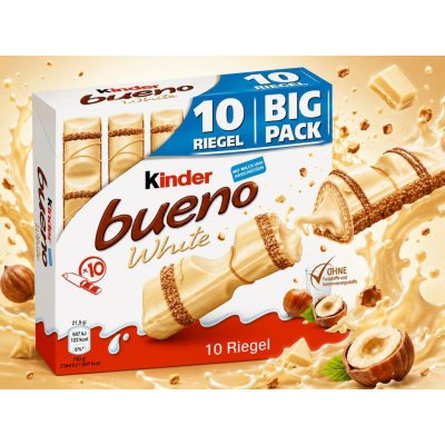 Kinder bueno White bílé oplatkové tyčinky 10 ks 195 g – Hledejceny.cz