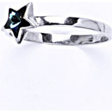 Čištín stříbrný s krystalem swarovski bermuda blue,šperk T 1326