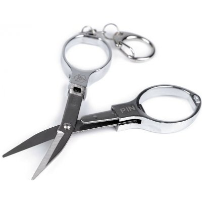 Nůžky PIN skládací s karabinou délka 9,5 cm do letadla Varianta: nikl, Balení: 1 ks – Zbozi.Blesk.cz