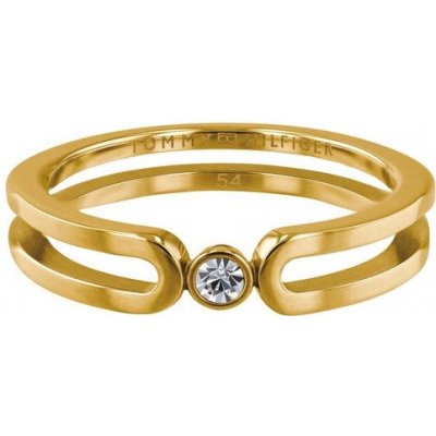 Tommy Hilfiger Jemný pozlacený prsten s krystalem TH2780101