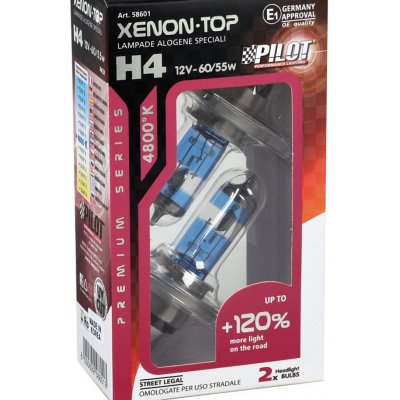 PILOT LAMPA Lampa Italy H4 12V P43t Xenon-Top +120% 2ks – Zboží Mobilmania