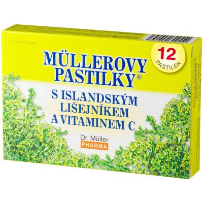 Dr. Müller Müllerovy pastilky s islandským lišejníkem a vitaminem C 12 ks – Zboží Mobilmania