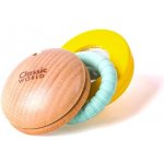 Teddies Chrastítko makronka dřevo/plast v krabičce 12x16x8cm – Zbozi.Blesk.cz