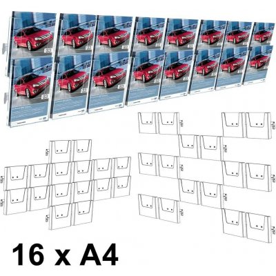 A-Z Reklama CZ Cocktail Brochure Wall držák na letáky set 16 x A4 – Zboží Dáma