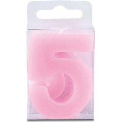 Stadter Svíčka ve tvaru číslice 5 mini růžová – Sleviste.cz