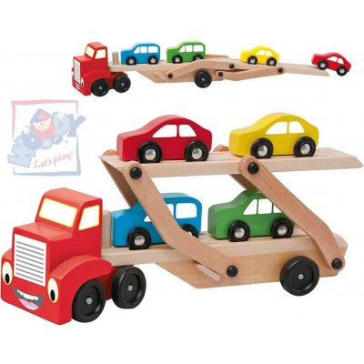 Woody Auto tahač set se sklápěcím návěsem a autíčky 4 ks – Zboží Mobilmania