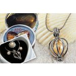 Zaparkorun Perla přání v perlorodce s náušnicemi a prstýnkem – Zboží Dáma