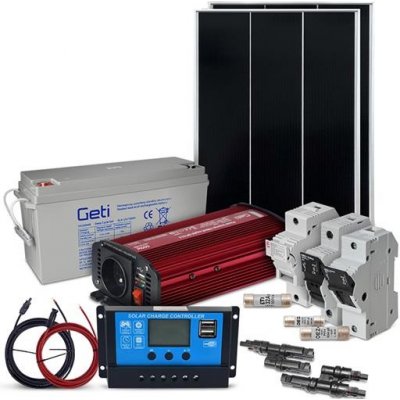 Solarfam ostrovní sestava 200Wp 12V baterie 150Ah měnič 230VAC 600W – Hledejceny.cz