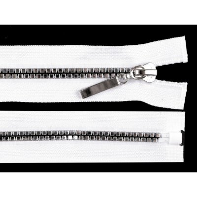 Zip kostěný dělitelný No 5 - čtvercové zoubky barva bílá - stříbrná délka 50 cm – Hledejceny.cz
