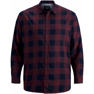 Jack&Jones Plus pánská košile JJEGINGHAM Loose fit 12183107 port royale – Hledejceny.cz