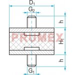 Silentblok typ 1 - 20x20 M6x15 – Zboží Dáma