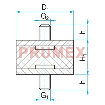 Silentblok typ 1 - 20x20 M6x15 – Zboží Dáma