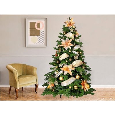 LAALU Vánoční stromek zdobený ZLATÝ TŘPYT II 142 ks ozdob 240 cm – Hledejceny.cz