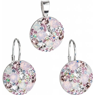 Pavona Sada šperků s krystaly Swarovski náušnice a přívěsek růžové kulaté 39117.3 – Zboží Dáma