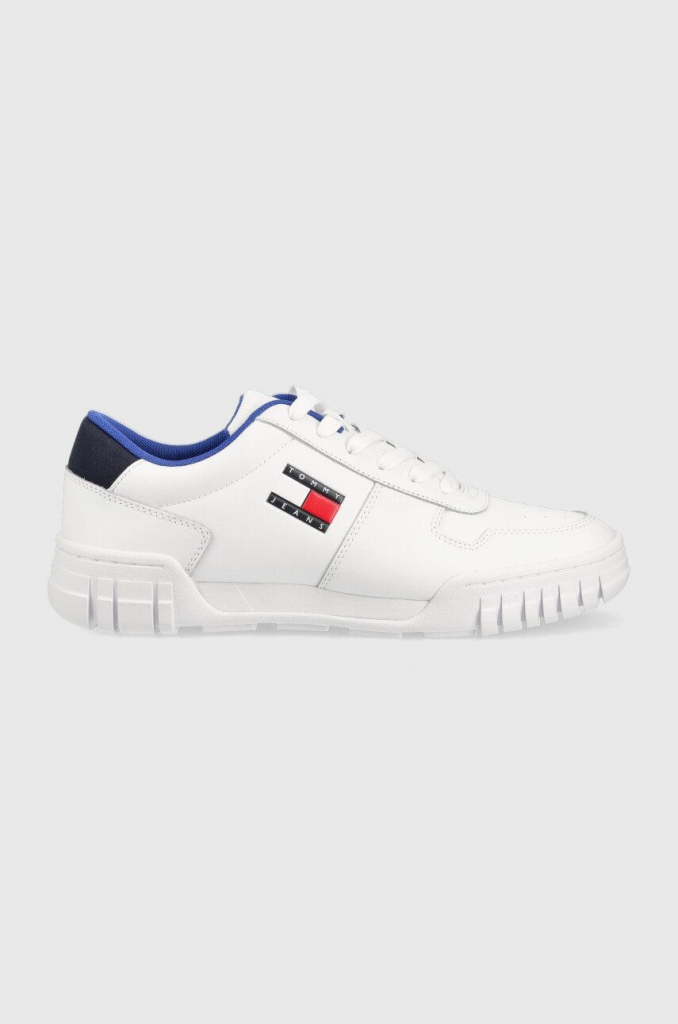 Tommy Jeans Retro Leather Cupsole Tjm Ess bílé