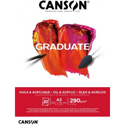 Canson Graduate Oil & Acrylic Skicák v lepené vazbě A3 290g 20 listů – Zboží Dáma