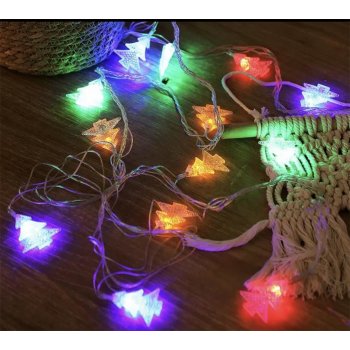 HJ Svítící LED řetězový závěs se ozdobnými vánočními stromečky LED barva: RGB