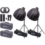 LENSBOT Core 330 RGB výkonné COB LED světlo + 2x stativ, 2x softbox s voštinou – Zboží Živě
