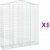 Pletiva vidaXL Klenuté gabionové koše 3 ks 200x50x220/240cm pozinkované železo