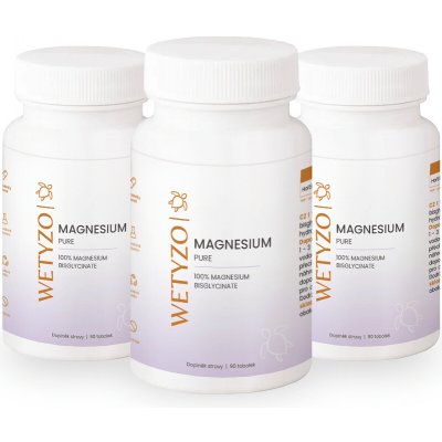 WETYZO Pure Magnesium bisglycinate 3 × 90 kapslí – Hledejceny.cz