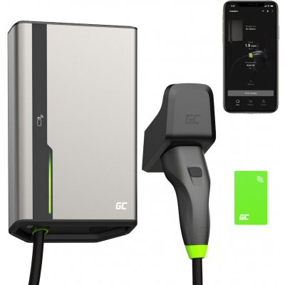 Green Cell GC HabuDen Wallbox 22kW 32A NFC 5m Kabel Type 2 Smart EV nabíjecí stanice pro elektromobily s Green Cell App Bluetooth a WiFi přípojením – Zbozi.Blesk.cz