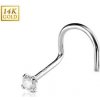 Piercing Šperky4U zlatý piercing do nosu čirý zirkon ZL01127C-WG