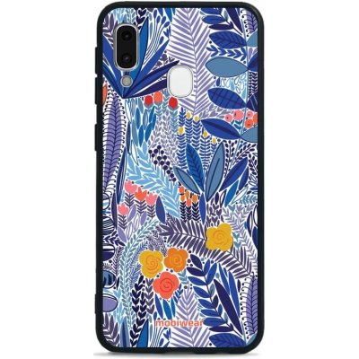 Pouzdro Mobiwear Glossy Samsung Galaxy A20e - G037G - Modrá květena – Zbozi.Blesk.cz