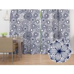 Biante Bavlněný závěs Sandra SA-274 Tmavě modré mandaly na bílém 140x190 cm – Zboží Mobilmania