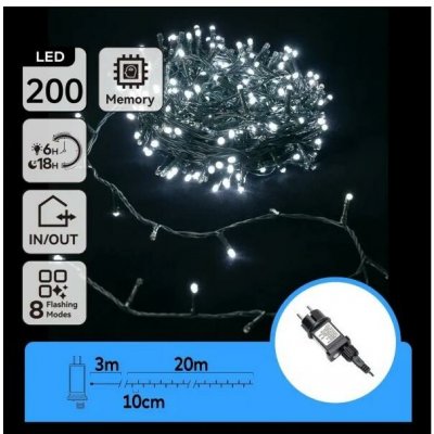 Aigostar LED Venkovní vánoční řetěz 200xLED/3,6W/230V 20m IP44 studená bílá B10303ABNB – Hledejceny.cz