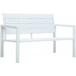 VidaXL Zahradní lavice 120 cm HDPE bílá dřevěný vzhled – Hledejceny.cz