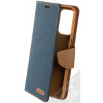 Pouzdro 1Mcz Canvas Book flipové Samsung Galaxy A23, Galaxy A23 5G tmavě modré hnědé dark modré camel