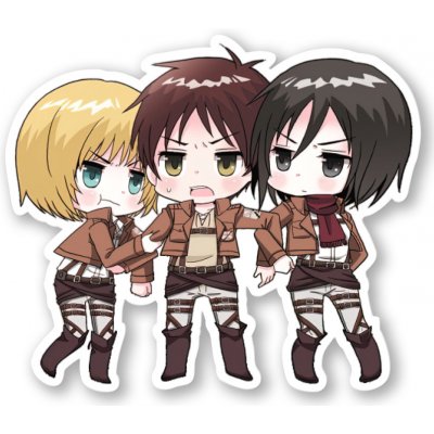 Attack on Titan Samolepka AOT Main Trio – Zboží Živě