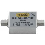 Teroz Anténní zesilovač 600X, nízkošumový, UHF, G17dB, F0,7dB, U>120dBµV, F-F – Zboží Živě