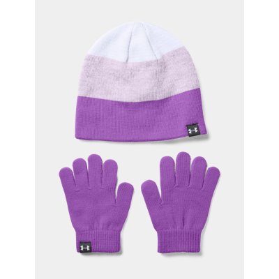 Under Armour girls beanie Glove Combo fialová / bílá – Zboží Mobilmania