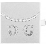 Franco Bene Bílý Crystal set stříbrné náušnice a náhrdelník 100000 – Zboží Dáma