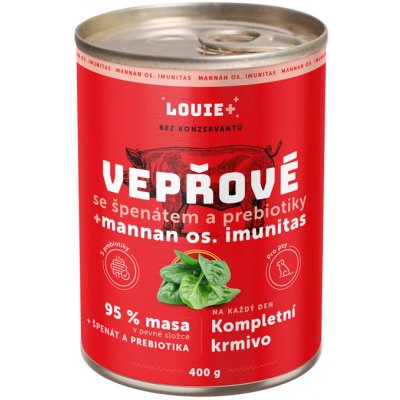 Louie Adult Vepřové se špenátem a prebiotika 400 g – Zboží Mobilmania