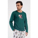 Tučňák s dárkem pánské pyžamo dlouhé tm.zelené – Sleviste.cz