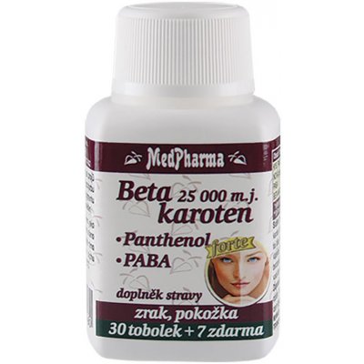 MedPharma Beta karoten 10.000 m. j. + panthenol + PABA 37 tablet – Zboží Mobilmania