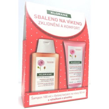 Klorane Šampon výtažek z pivoňky 100 ml + balzám 50 ml dárková sada