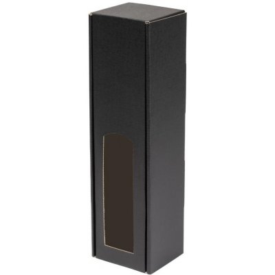 Dárková krabice na víno 85x350x85 mm, 1 x 0,75 l, černo-černá – Zboží Mobilmania