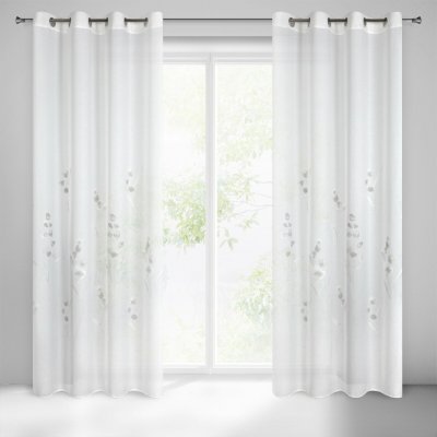 EUROFIRANY ZÁCLONA NA KROUŽCÍCH ISABEL 140X250 CM BÍLÁ – Hledejceny.cz