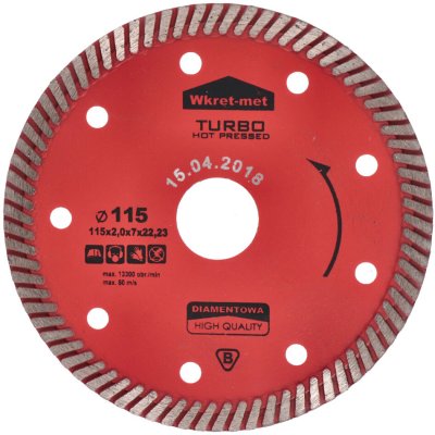 Turbo diamantový kotouč lisovaný za tepla 115 × 2,2 × 22 mm – Zboží Dáma